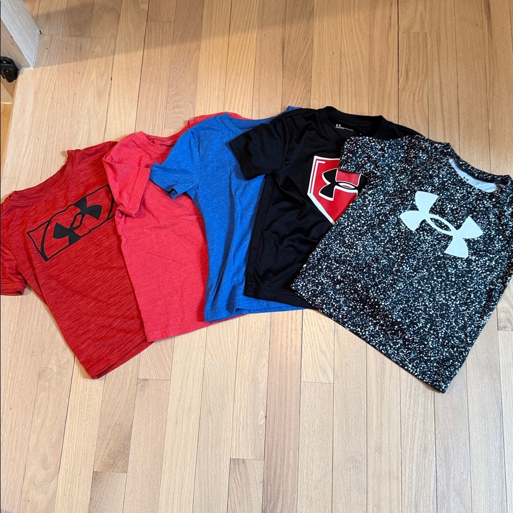 Set of 5 Under Armour Kids' Red and Blue Short Sleeve Tees